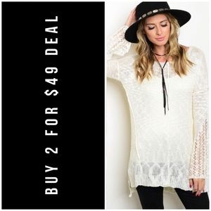 ☀️LAST1️⃣//IVORY HIGH LOW KNIT SWEATER
